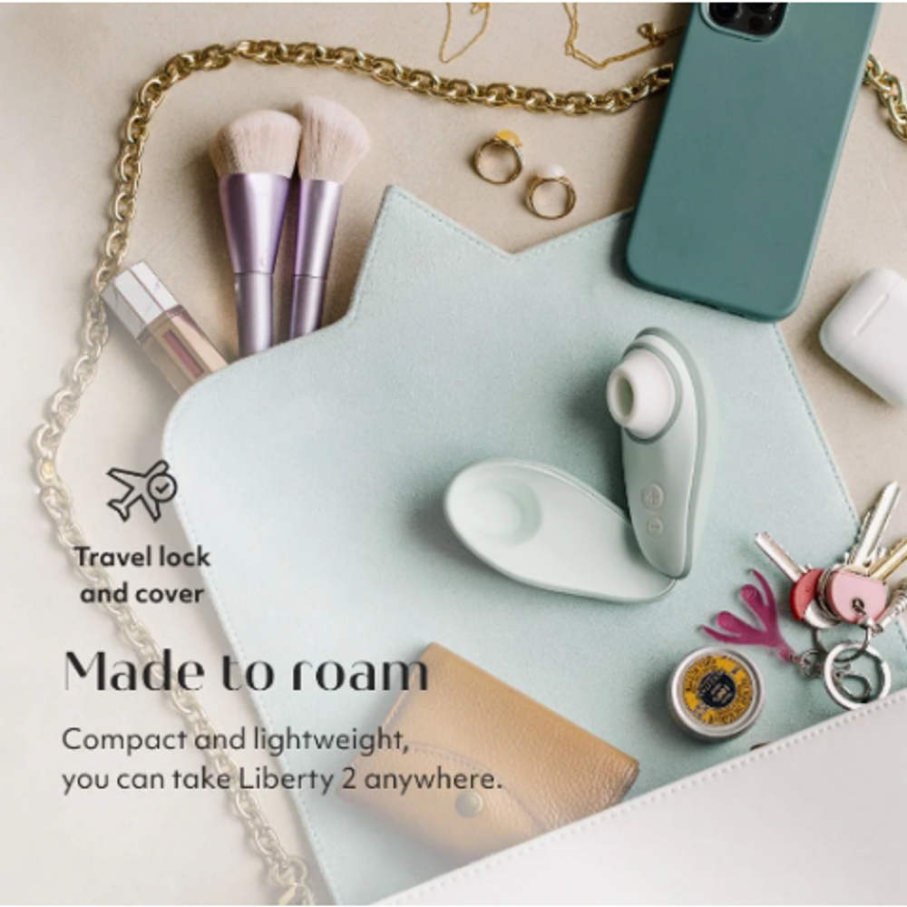 Бесконтактный клиторальный стимулятор Womanizer Liberty 2, серо-зеленый