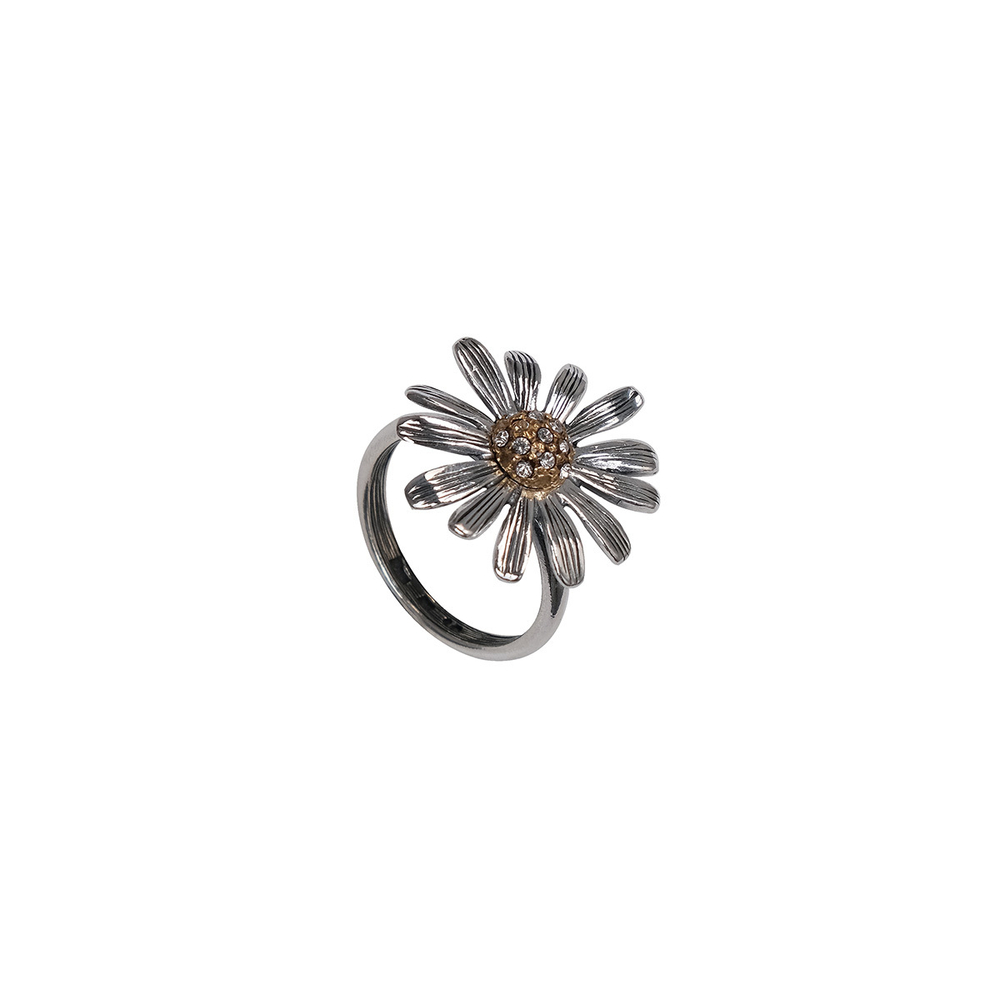 "Ромашка" кольцо в серебряном покрытии из коллекции "Ботаника" от Jenavi