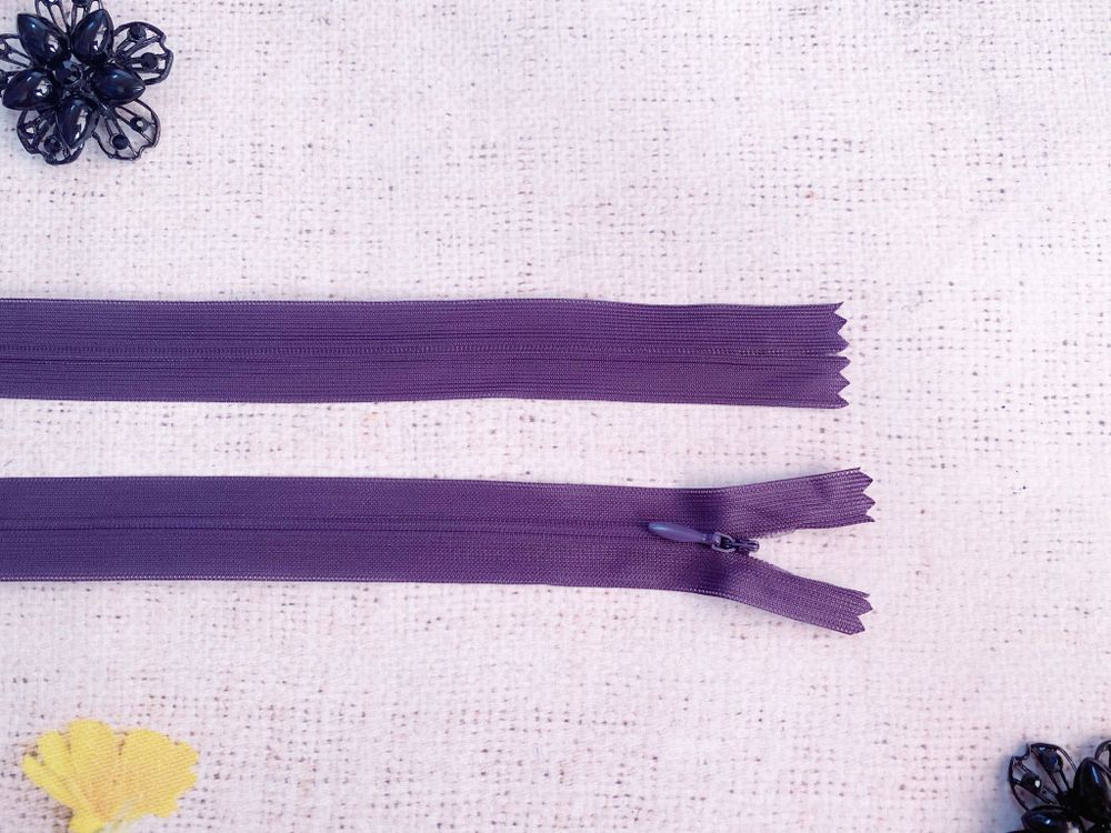 Молния потайная, L 70 см, сливовый