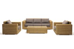 "Боно" лаунж-зона из искусственного ротанга, цвет соломенный