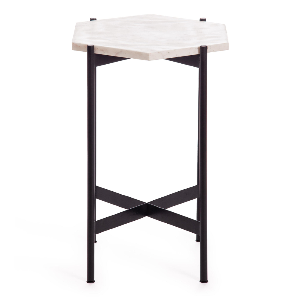 Столик кофейный Secret De Maison FENDY ( mod. 11980 ) алюминиевый сплав/мрамор, 38*38*53 см, античная медь