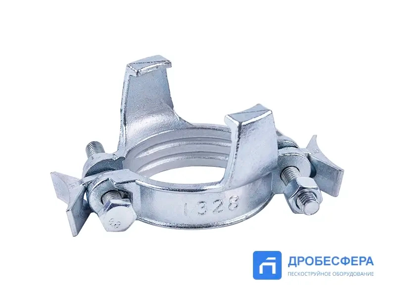 Хомут SK76 силовой двухболтовый сталь с фиксаторами