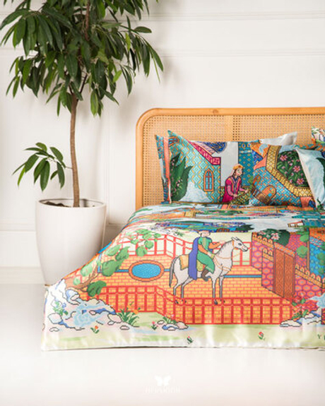 Комплект постельного белья двуспальный Shirin Cover Hermodr 8 предметов 130220303 Иран