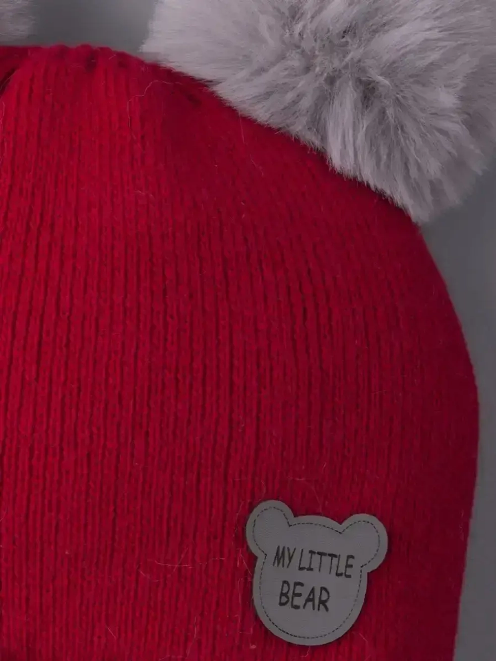 Шапка детская зимняя вязаная с ушками