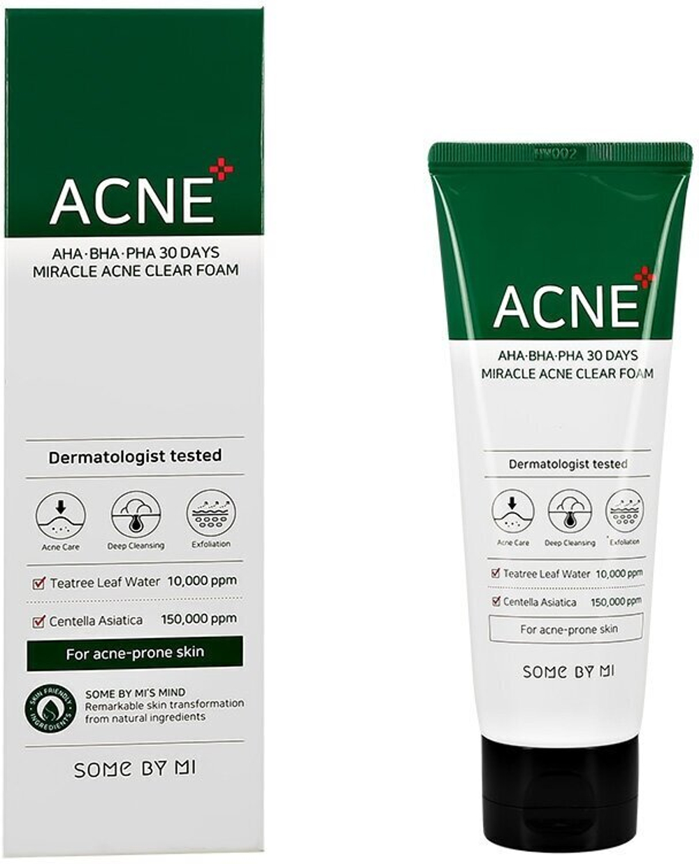 Some By Mi очищающая пенка AHA-BHA-PHA 30 days miracle acne, 100 мл, 120 г