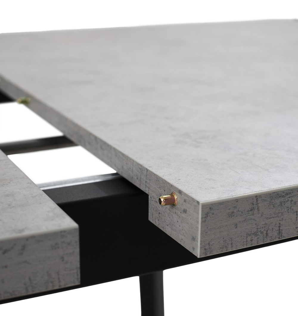 Стол М-City DISAUR Канзас 120 Бетон Чикаго Светло-серый, Черный каркас