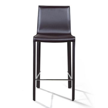 Стул полубарный Barrie, кожа коричневый