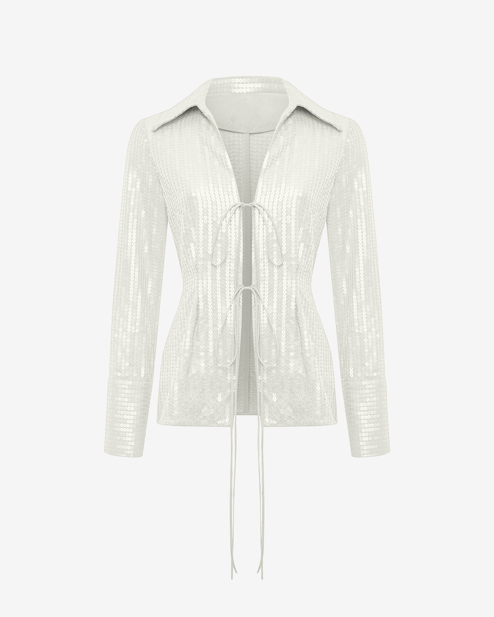 Блуза из пайеток на завязках