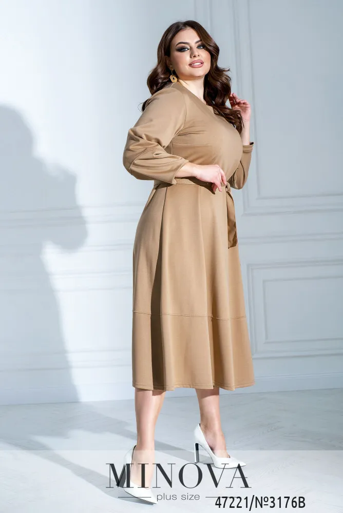 Платье 3176B-Бежевый Minova