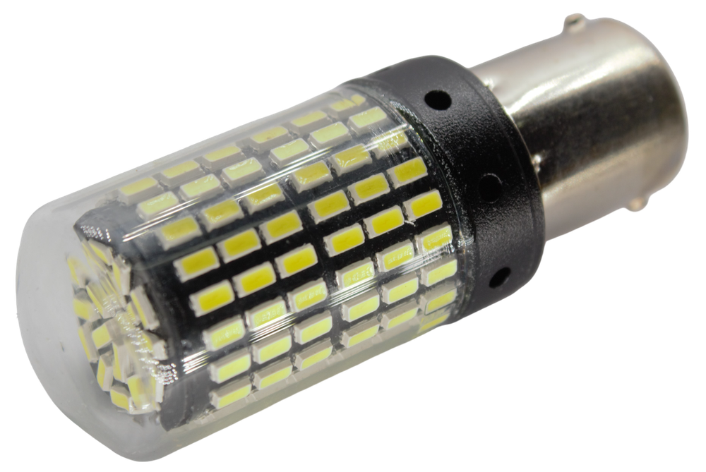 Светодиод 12V T25  100SMD 3014 WHITE 22W (1но конт) стеклянная колба #S0048