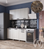 Кухня Элиана 1.5м (корпус белый/ясень анкор светлый) 38мм королевский опал