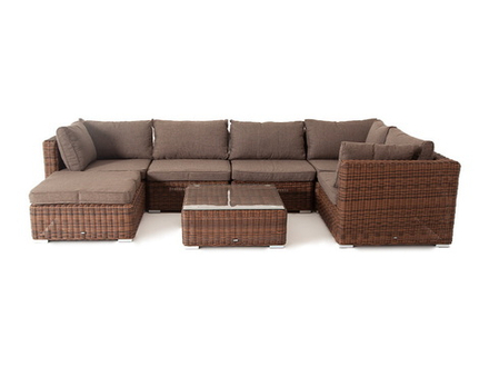 "Лунго" модуль диванный прямой с подушками, цвет коричневый