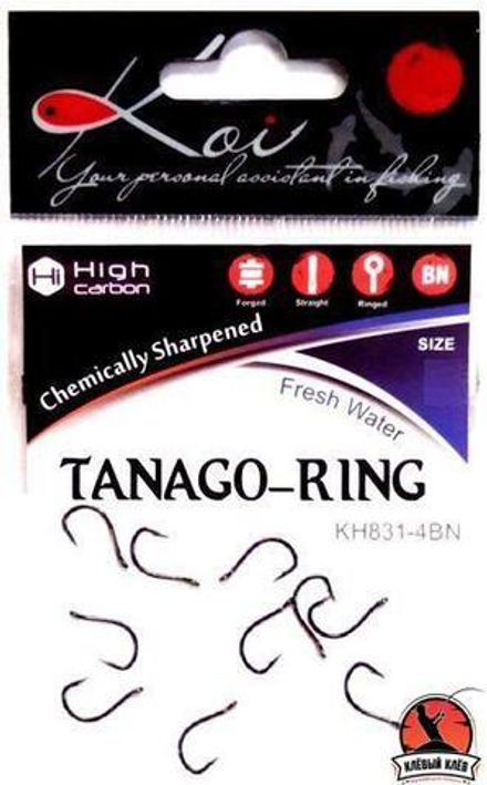 Крючок KOI "TANAGO-RING", размер 8 (INT)/8 (AS), цвет BN (10 шт.)