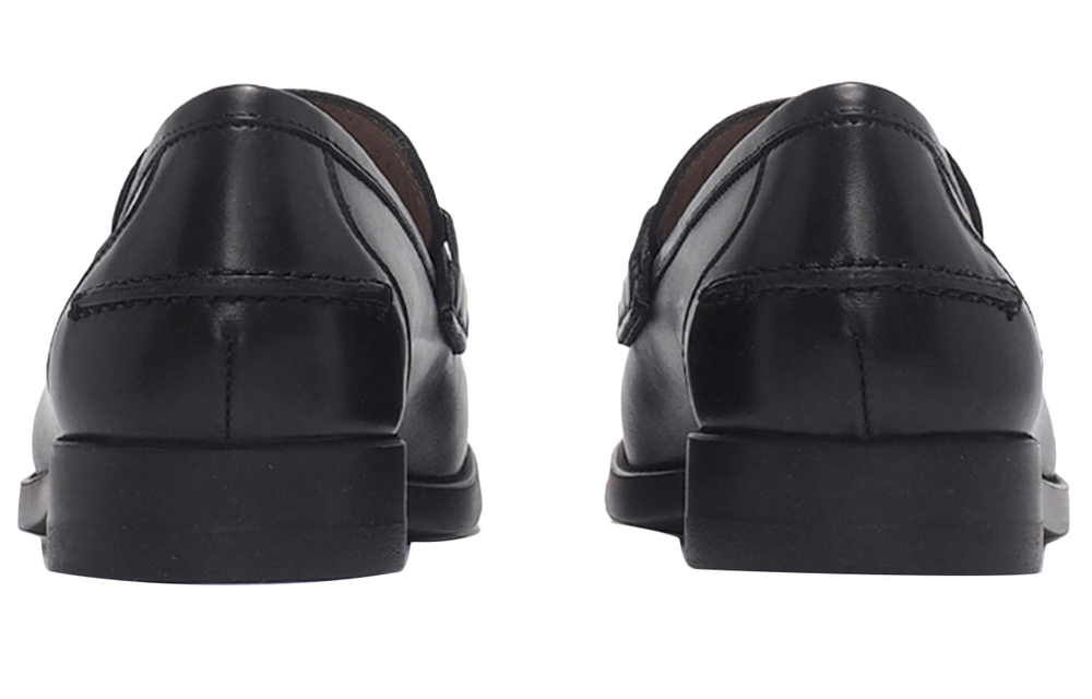 FERRAGAMO GANCINI Leather Casual Shoes Men"s Black