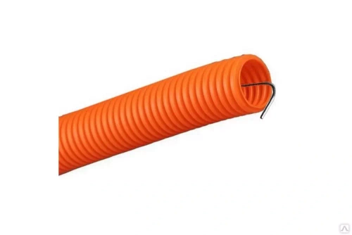 Гофротруба 20 с протяжкой оранжевая