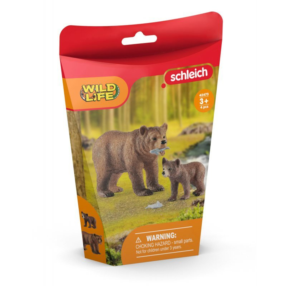 Schleich - Мать Гризли с медвежонком 42473X