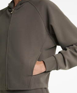 Oysho Толстовка с капюшоном в рубчик, угольный