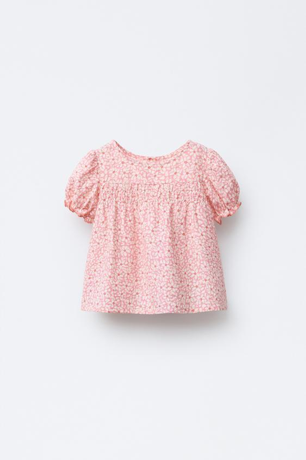 ZARA РУБАШКА ИЗ ТКАНИ С ЦВЕТОЧНЫМ ПРИНТОМ, РОЗОВЫЙ