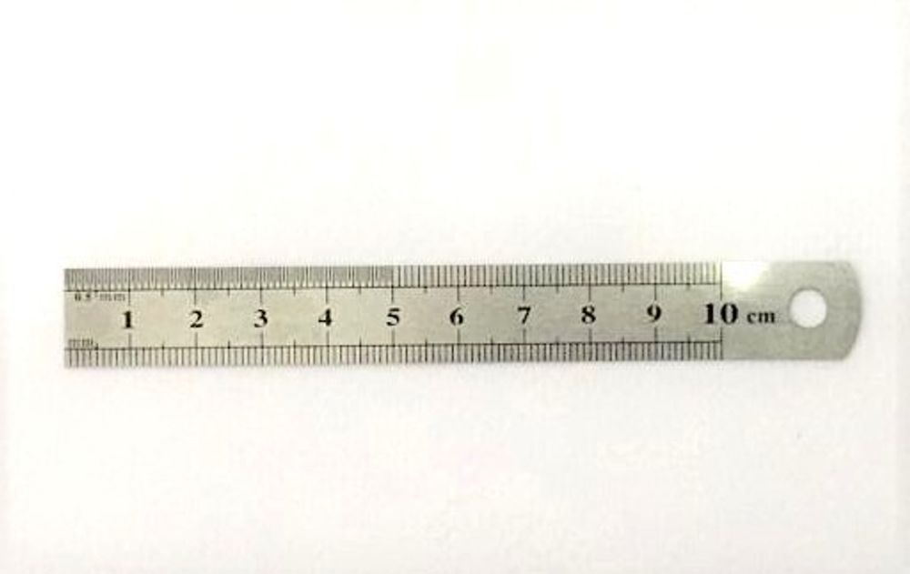 Линейка стальная 10 см, толщина 0,5 мм + чехол