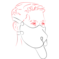 Маска неопреновая Дог, красная