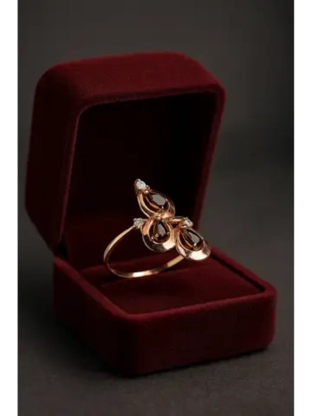 Кольцо серебряное с раухтопазом