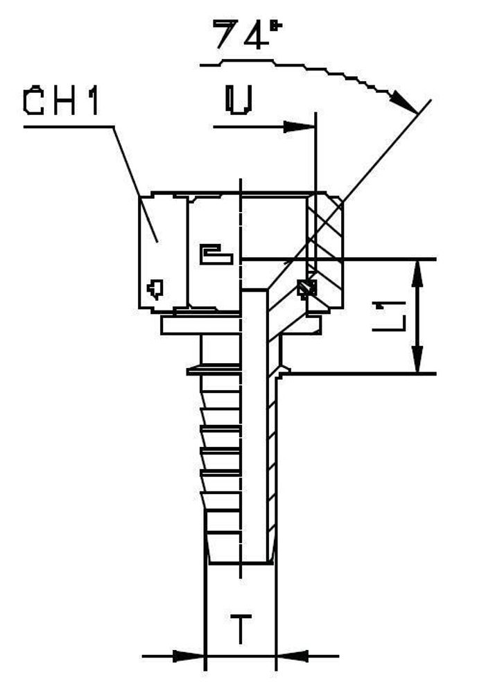 Фитинг DN 06 JIC (Г) 9/16 (штифтованная гайка)