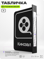 Табличка Кинозал флажковая на стену, двусторонняя с крепежом, 19 х 25 см, для офиса, кафе, ресторана, серия COSMO, Айдентика Технолоджи