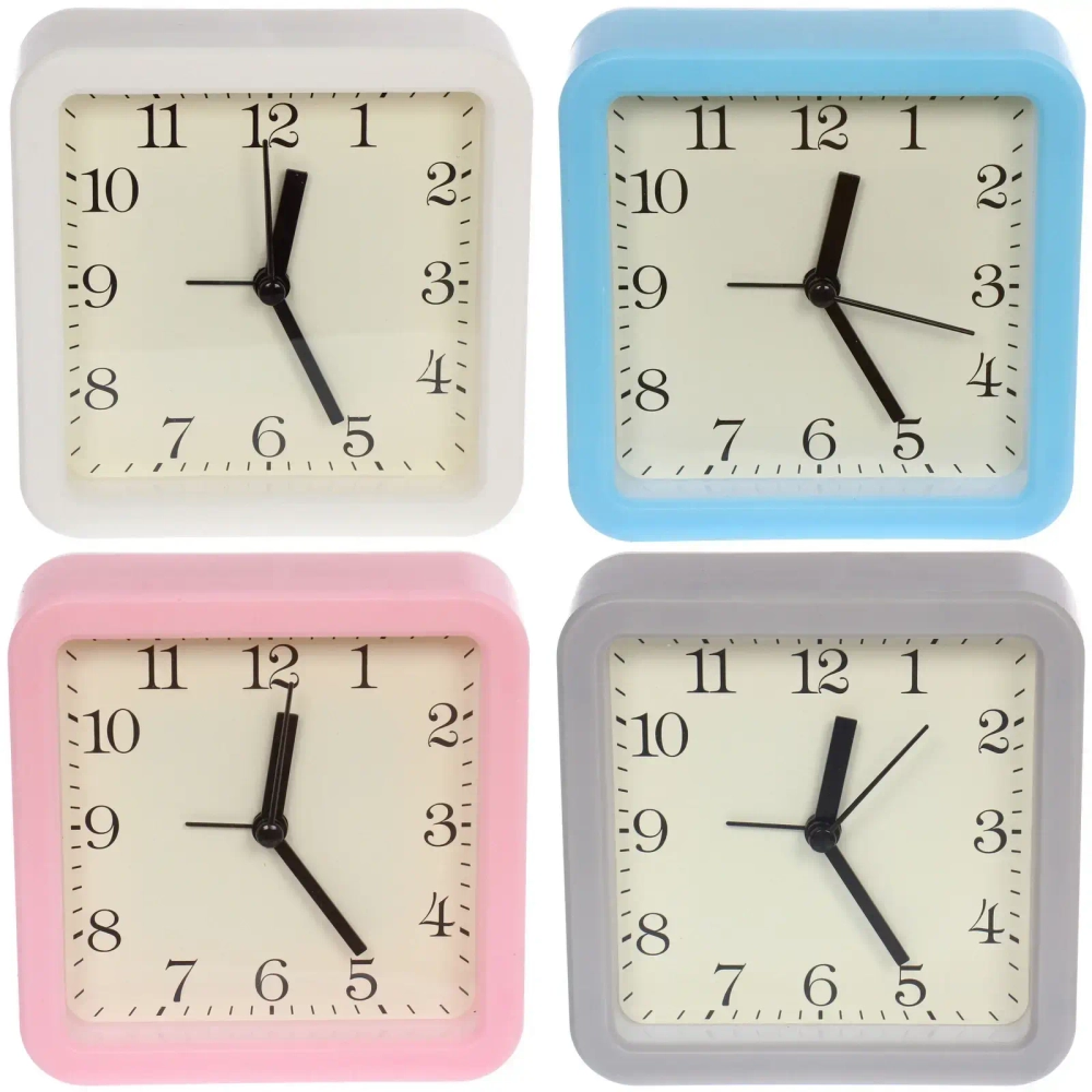 Будильник «Виола» 10,5*10,5*4см, микс цветов