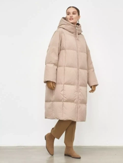 Пуховик длинный, бежевый, SilverFox