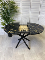 Стол круглый стеклянный "Чёрный мрамор"