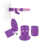 Набор фиолетовых насадок на вибратор Vibrator Upgrade Kit (Цвет: фиолетовый)