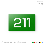 Номер на дверь 211, табличка на дверь для офиса, квартиры, кабинета, аудитории, склада, зеленая 120х70 мм, Айдентика Технолоджи
