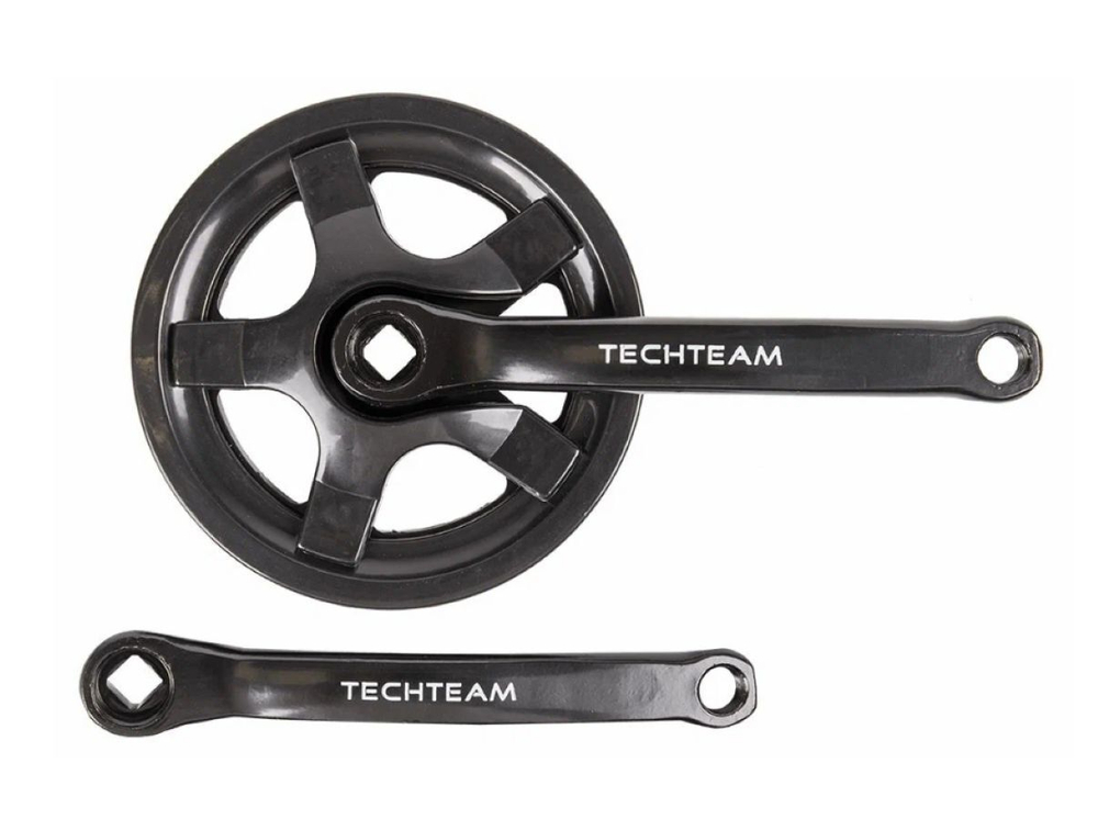 Система HDL GS-S156 1/2x3/32"x34T, стальные шатуны 170 мм, под квадрат, резьба 9/16", защита звезд: черный пластик c лого TECH TEAM FC-GS-S156-34/170-B, 34886