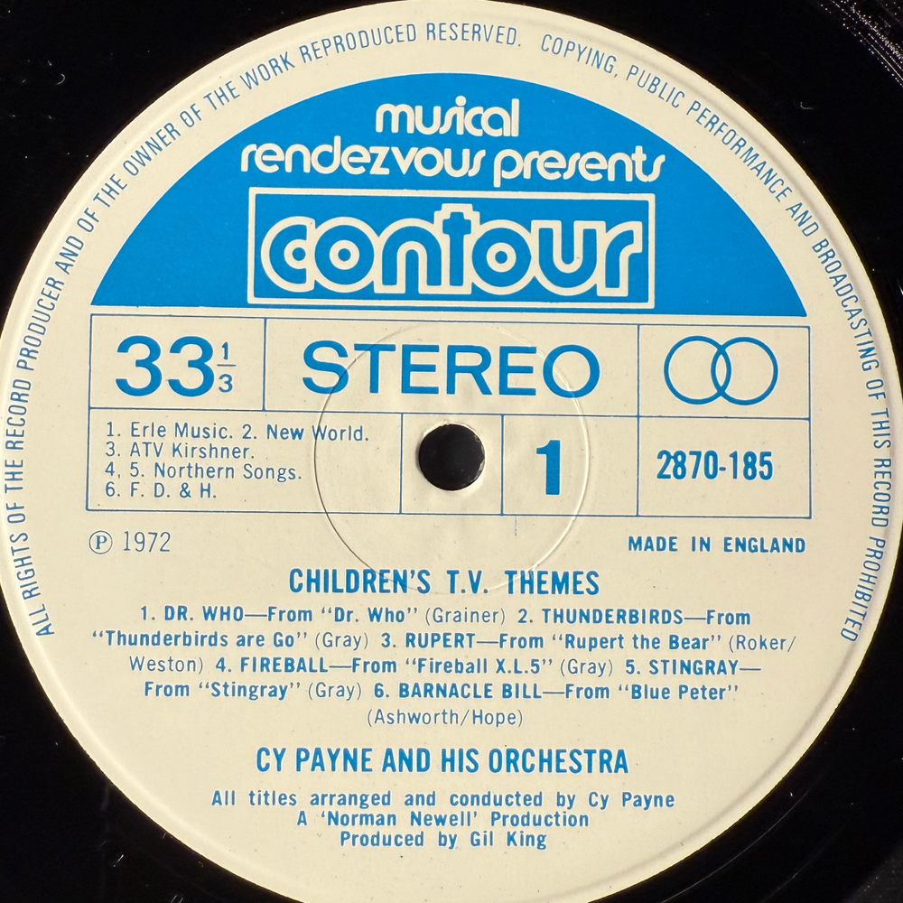 Cy Payne & His Orchestra ‎– Children's TV Themes (Англия 1972г.)