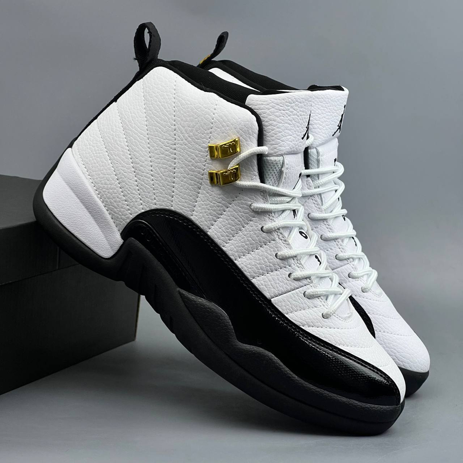 Кроссовки Nike Jordan 12 #482 (бел.-черн.)