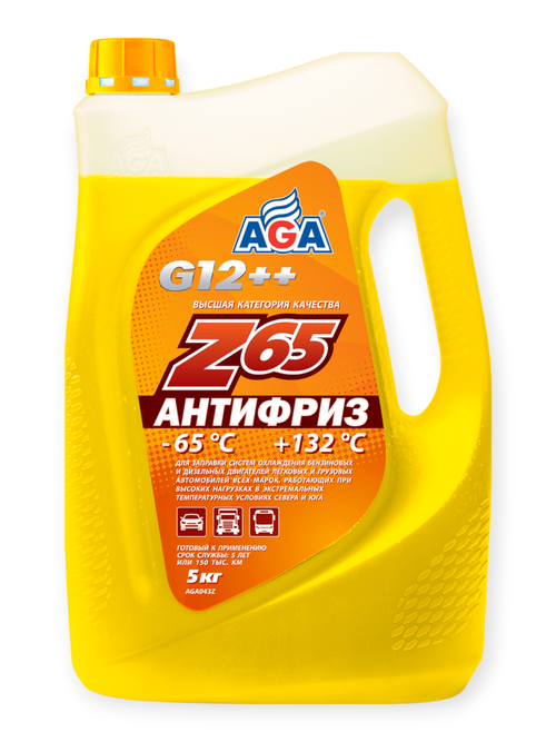 Антифриз AGA Z65 G12++ желтый -65 5кг.