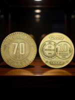 10 копеек 1991 года СССР 70 лет советскому чекану 1921 Копия пробной монеты бронза