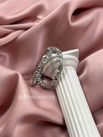 Серьги полукольца рельефные грани серебристые