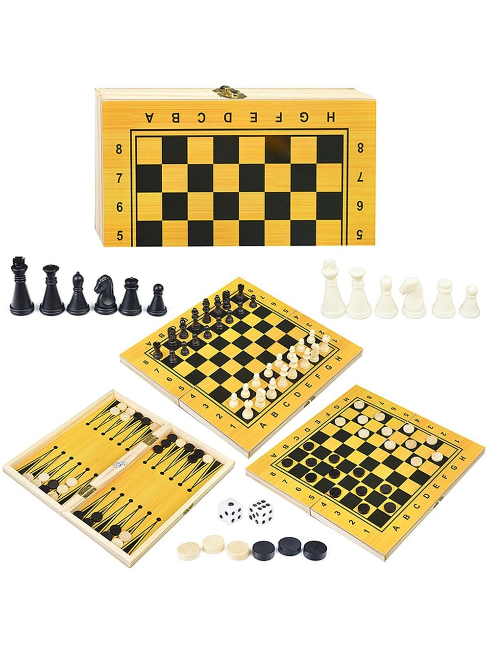 Игра 3в1 Шахматы, шашки, нарды (0-3180)