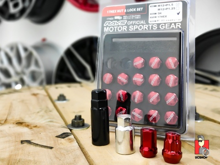 Гайки Rays с секретками M12x1.25 Красный