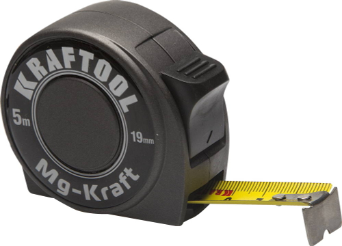KRAFTOOL MG-Kraft, 5 м х 19 мм, ударопрочная профессиональная рулетка (34129-05-19)