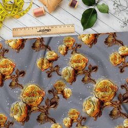 Ткань мембрана золотые пионы