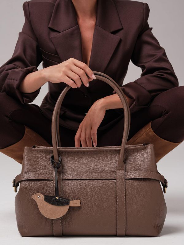 Женская кожаная сумка DBR 31229 коричневый какао