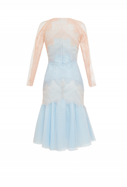 Кружевное платье с пышным воланом 34 -18SS