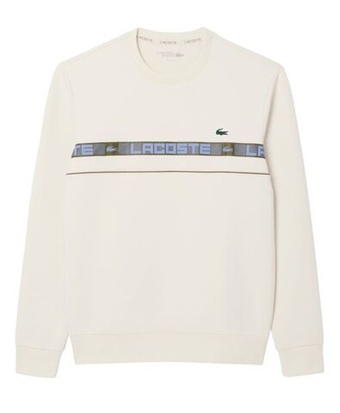 Мужская теннисная кофта Lacoste Branded Stripe Tennis - ecru white