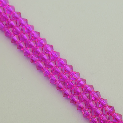 Нитка Чешский хрусталь 26 см. 6 мм. (Без замка) - Малиновая