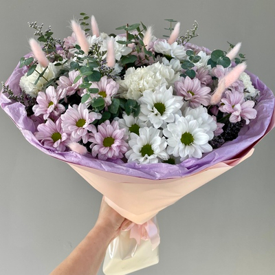 Букет Микс (Ромашковая Хризантема, Гвоздика)