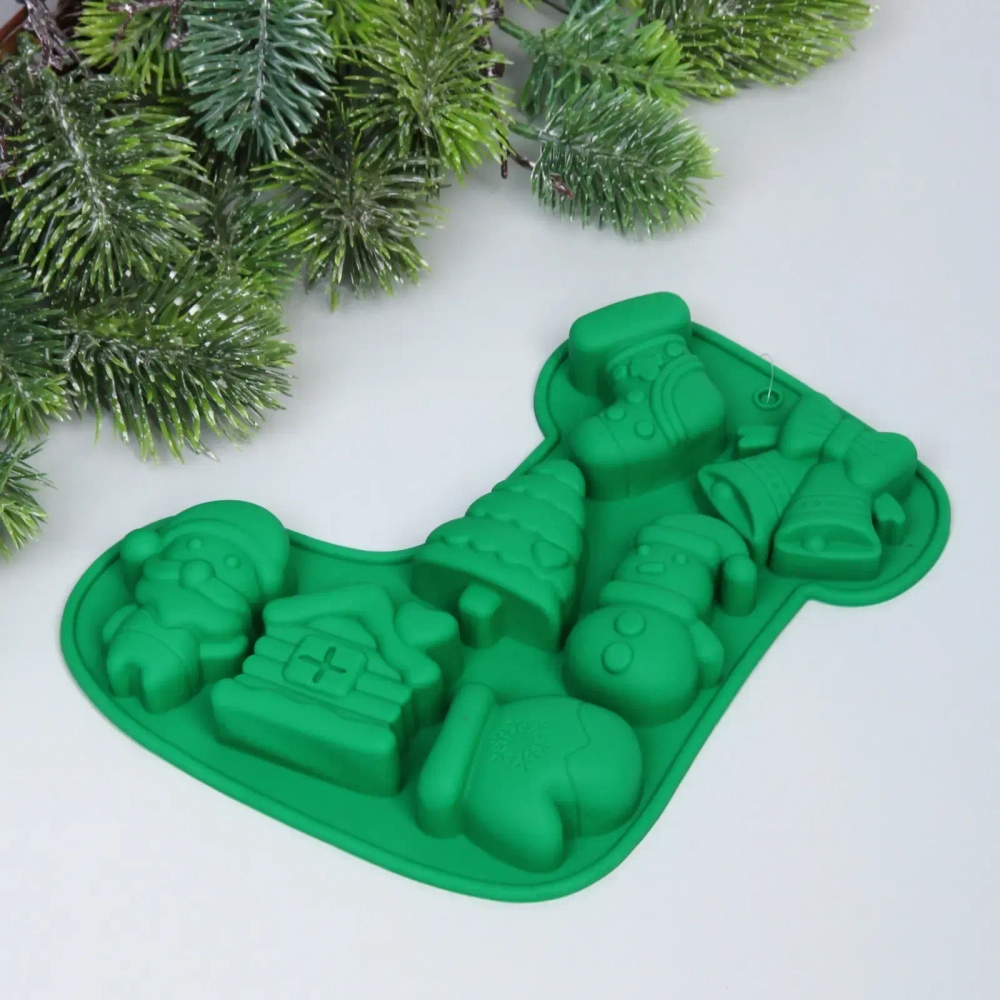 Форма силиконовая «Новогодний носок» 18,5*23*2,5см