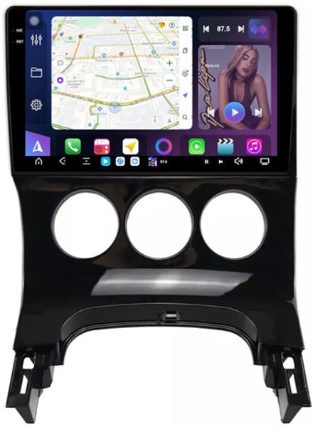 Магнитола для Peugeot 3008 2010-2017 (кондиционер) - FarCar GX197M монитор 9.5" 2K QLED на Android 14, TS20, 6+128Гб, CarPlay, 4G SIM-слот