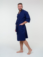 Халат вафельный 52-54 темно-синий